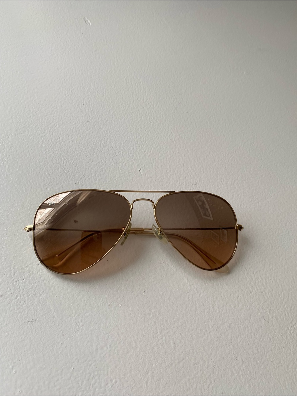 Ray-Ban Gold Frame Brown Gradient Lens Aviator Sunglasses